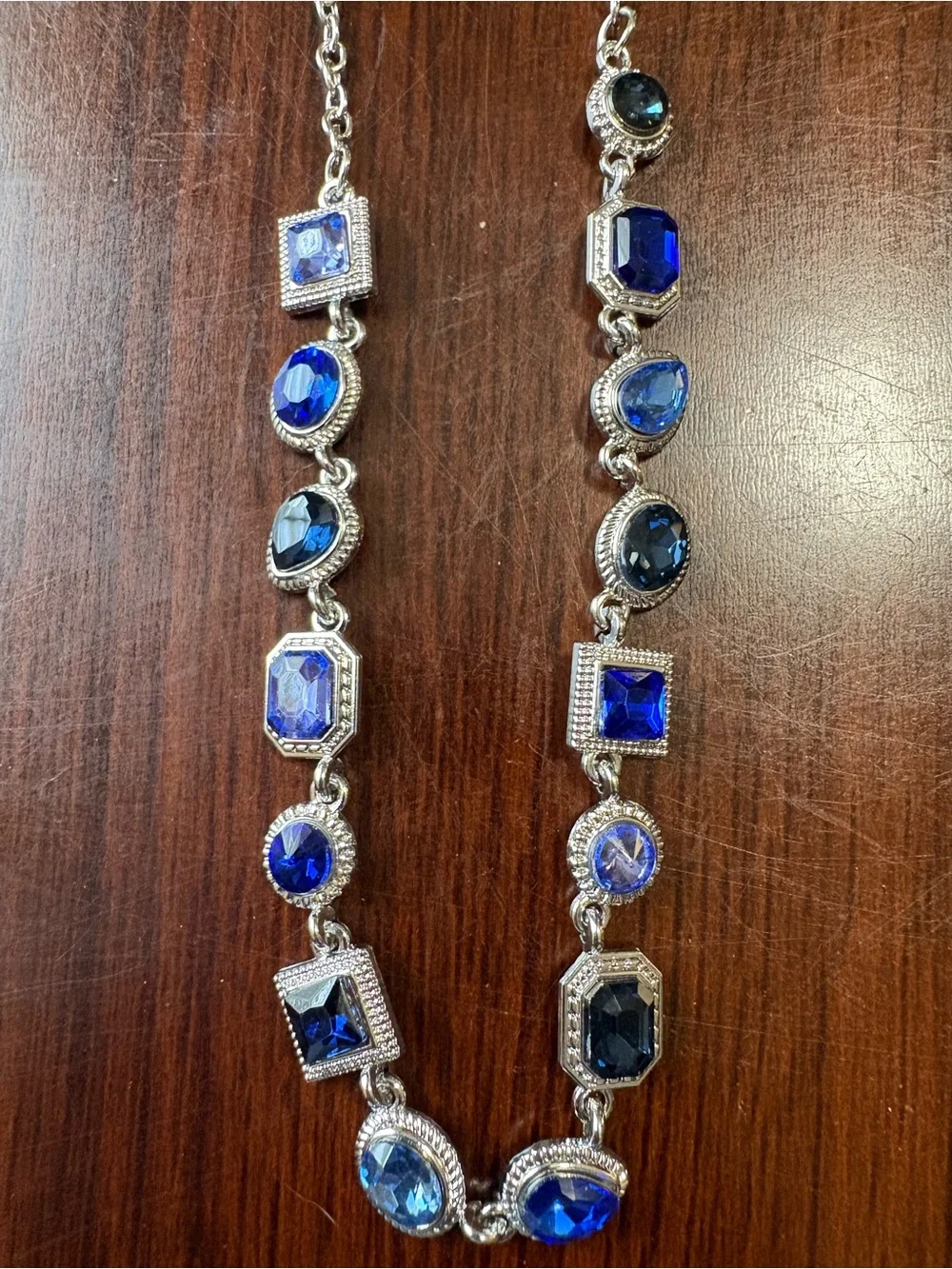paparazzi Royal Blue Multi-Shape Station Necklace
